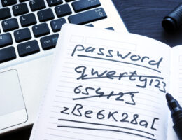 Strong,And,Weak,Easy,Password.,Note,Pad,And,Laptop.
