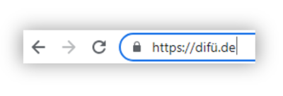 Adresszeile des Browsers mit "difue.de."