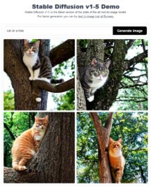 KI-generierte Bilder: „cat on a tree“
