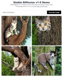 KI-generierte Bilder: „Katze auf dem Baum“